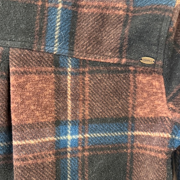 ** O’Neil ** Fleece warm Brown and Blue Plaid Shirt - small - Picture 9 of 9